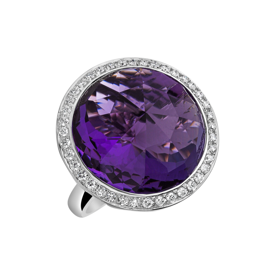 Prsten s ametystem a diamanty Freccia