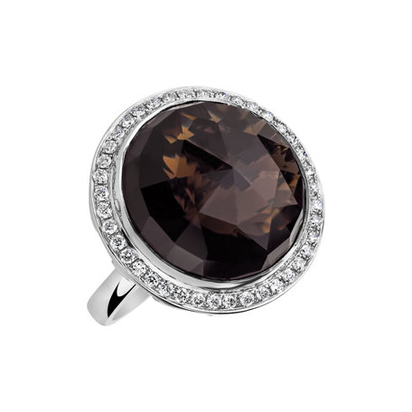 Prsten s quartzem diamanty Freccia