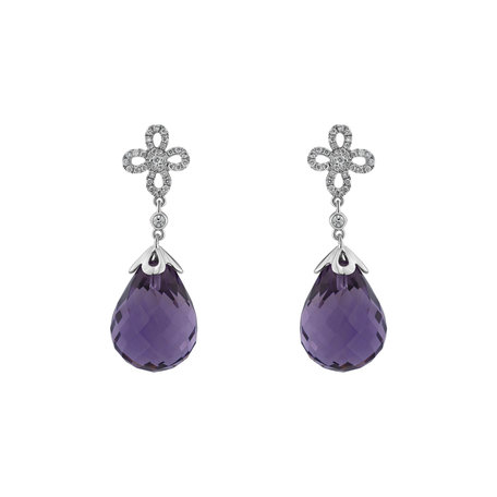 Náušnice s ametystem diamanty Katja