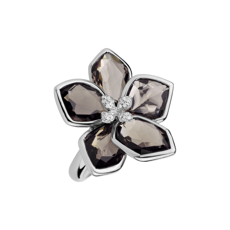 Prsten s diamanty a quartzy Cold Winter Night