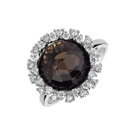 Prsten s quartzem diamanty Pavia