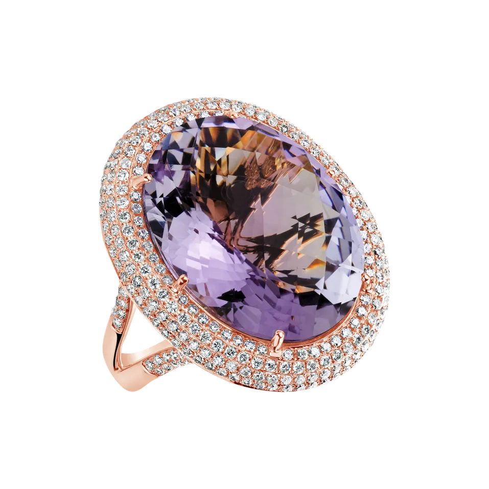 Prsten s ametystem a diamanty Fairytale Majesty