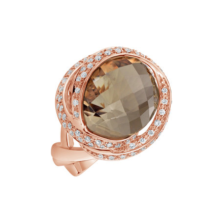Prsten s quartzem diamanty Alchymy Glamour