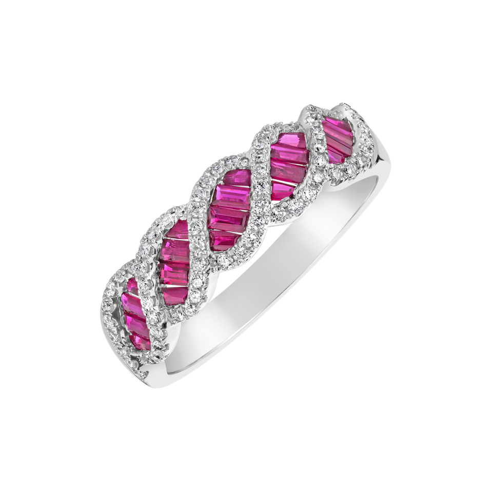 Prsten s diamanty a rubíny Annabelle