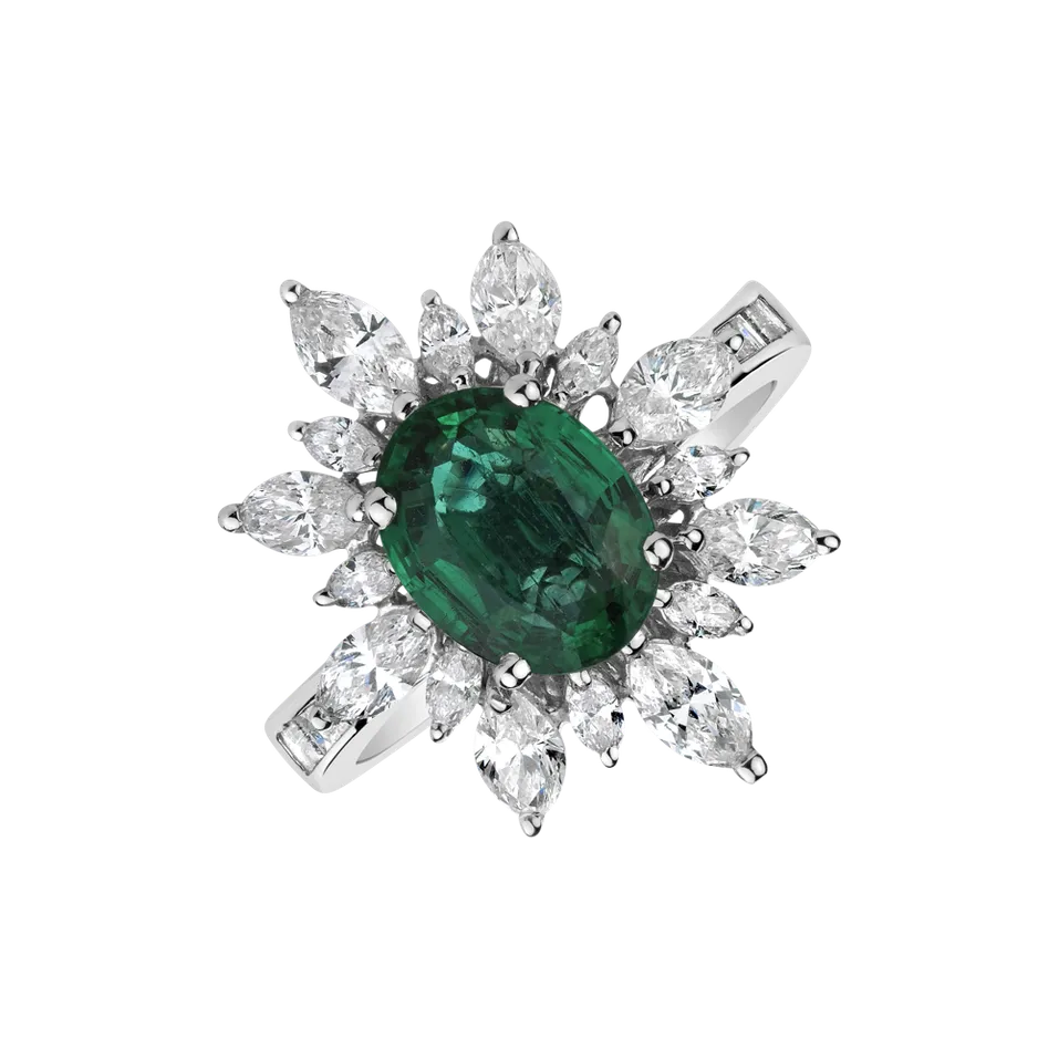 Prsten se smaragdem a diamanty Emerald Queen