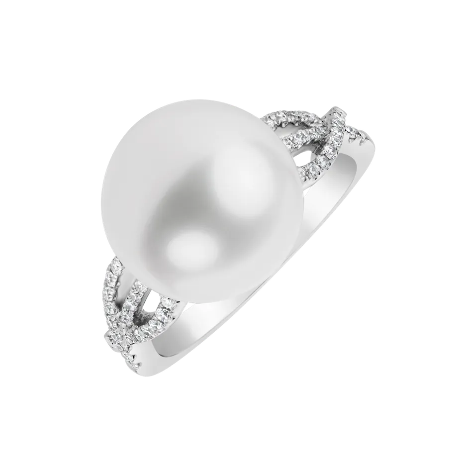 Prsten s perlou a diamanty Virgin Pearl