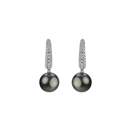 Náušnice s perlou a diamanty Pearl Poem
