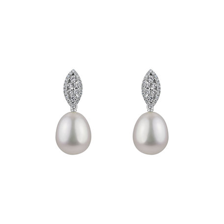 Náušnice s perlou a diamanty Pearls for Nina