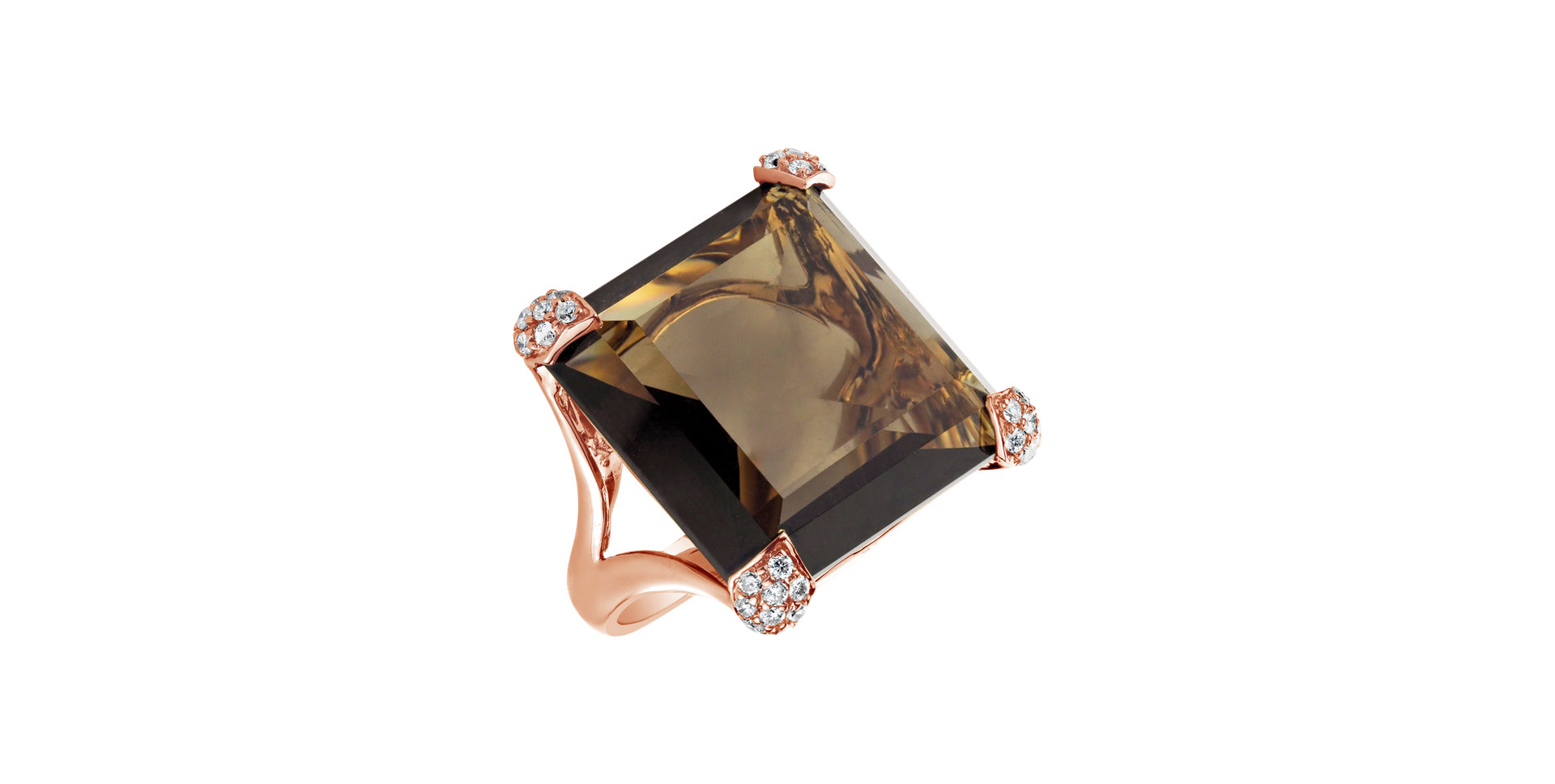 Prsten s quartzem diamanty Anais