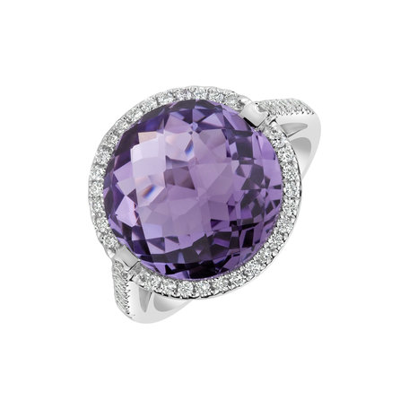 Prsten s ametystem a diamanty Epifania