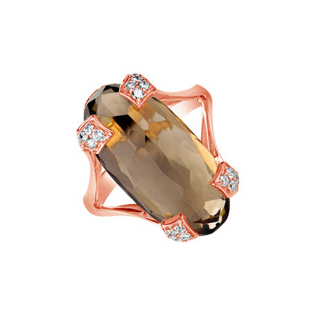 Prsten s quartzem diamanty Charmaine
