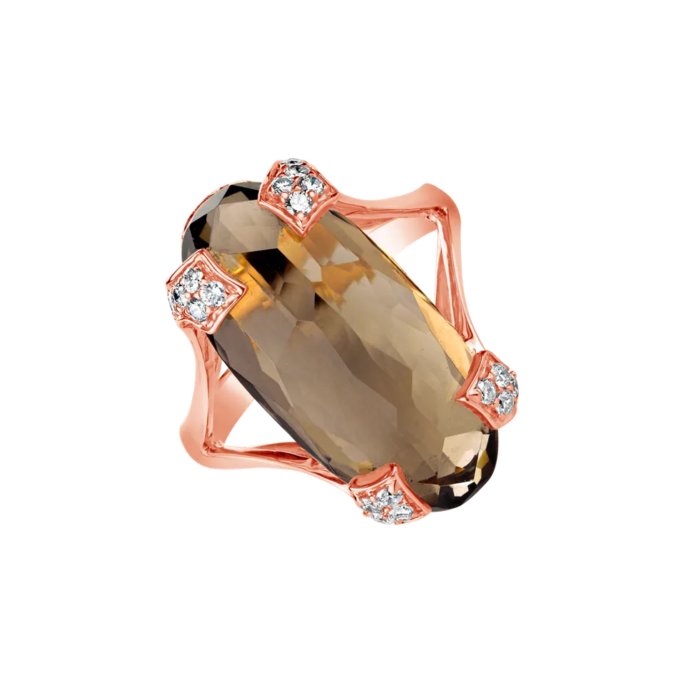 Prsten s quartzem diamanty Charmaine