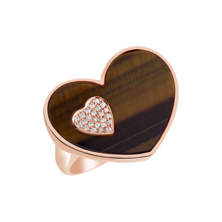 Prsten s tygřím okem a diamanty Lovers Together