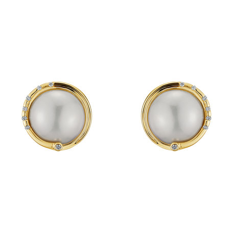 Náušnice s perlou a diamantem Hecate Pearls