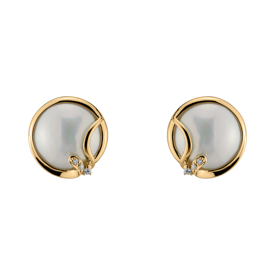 Náušnice s perlou a diamantem Dazzling Ocean