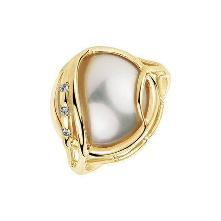 Prsten s perlou a diamanty Magnificent Pearl