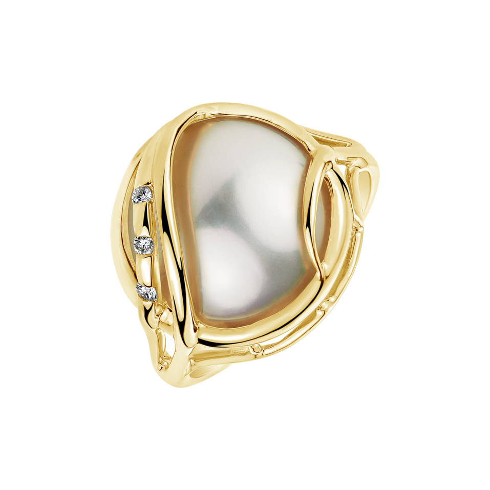Prsten s perlou a diamanty Magnificent Pearl