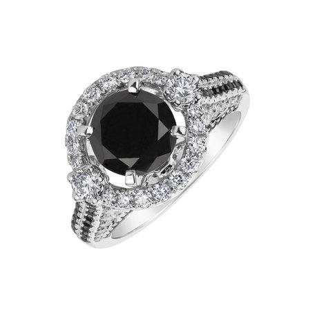 Prsten s bílými a černými diamanty Giulia