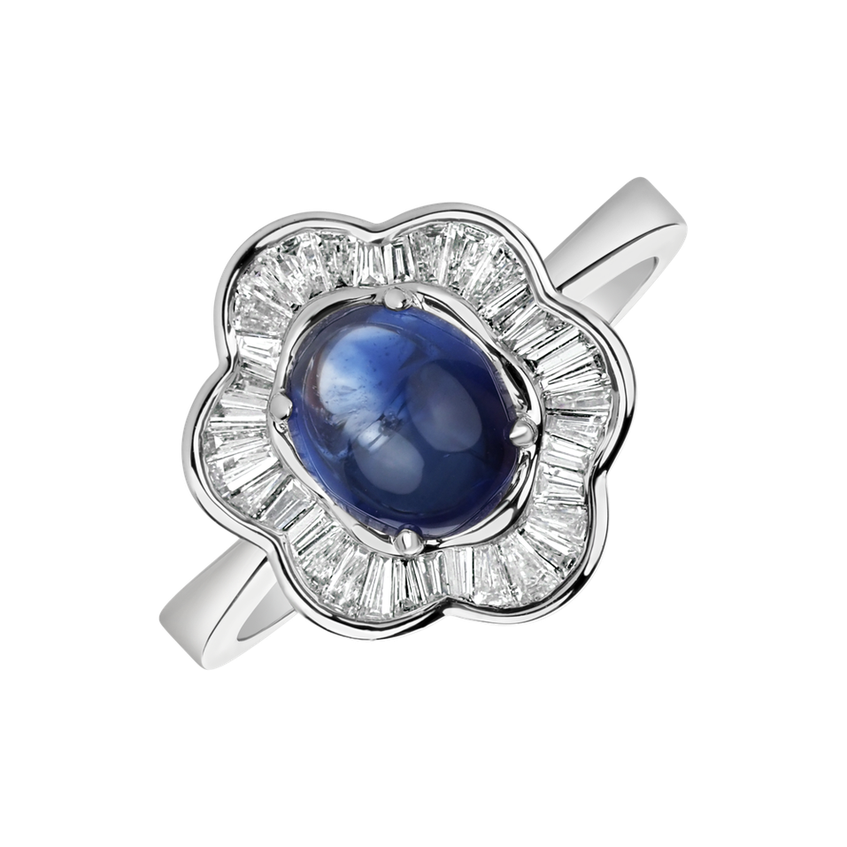 Prsten s safírem a diamanty Blooming Sapphire