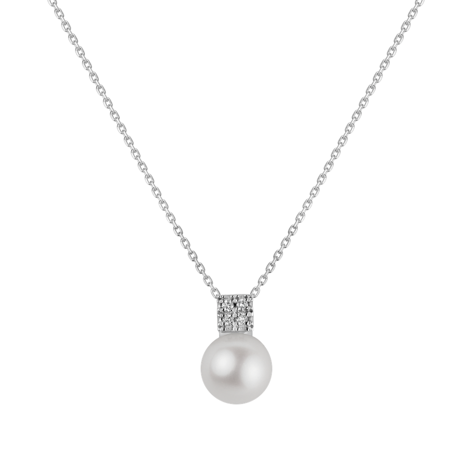 Přívěs s perlou a diamanty Pearly Elegance