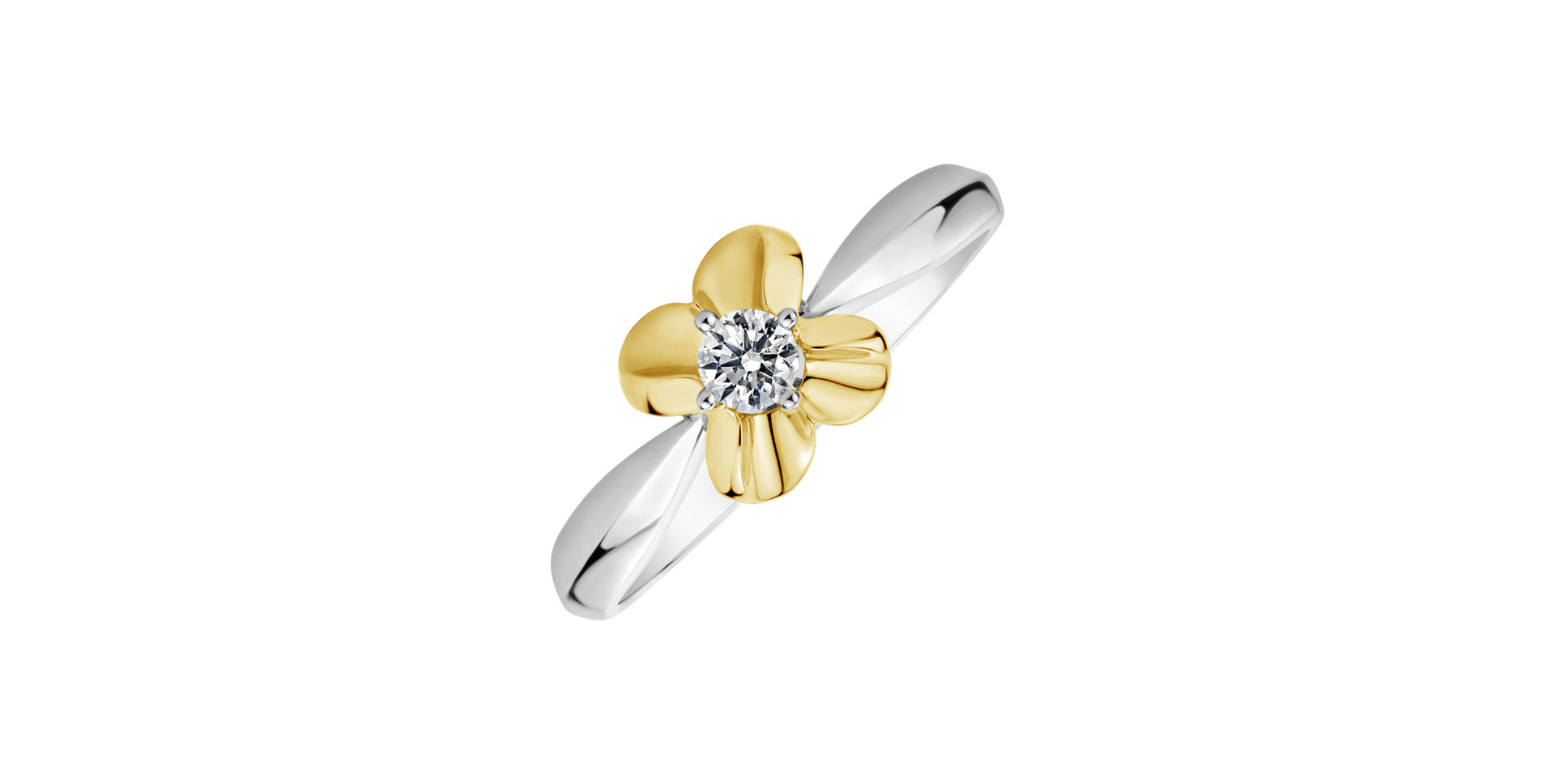 Prsten s diamantem Flower Love