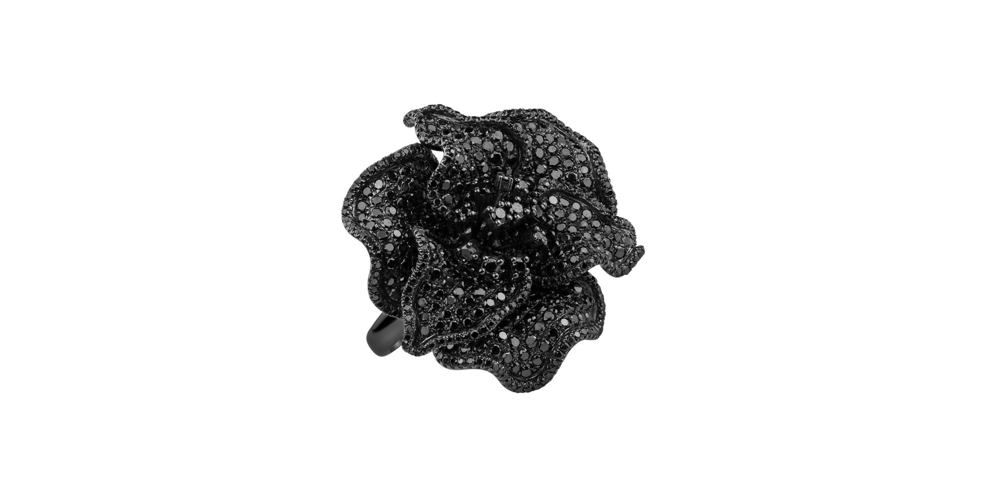 Prsten s černými diamanty Night Eminence