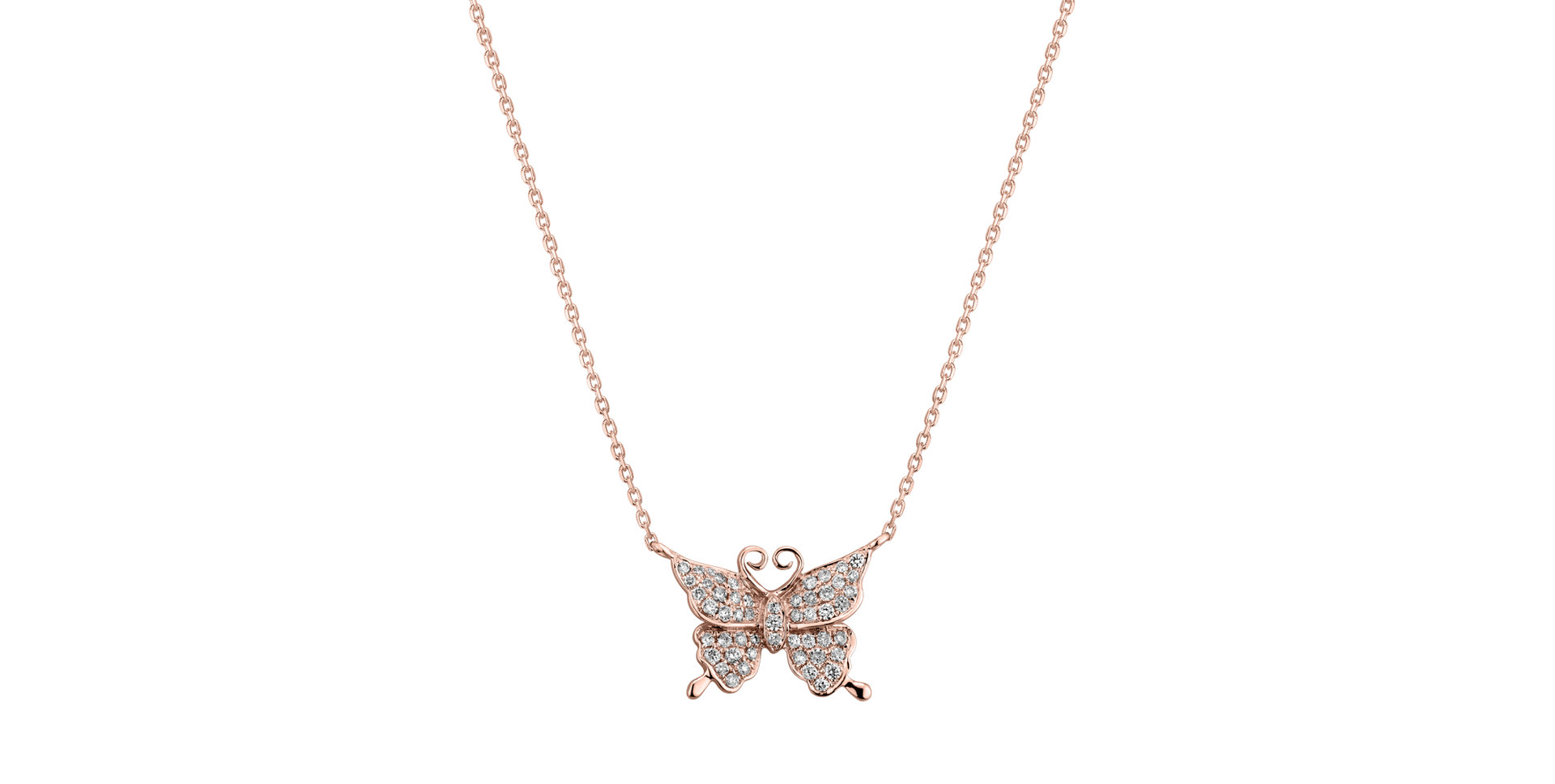 Náhrdelník s diamanty Monogram Butterfly