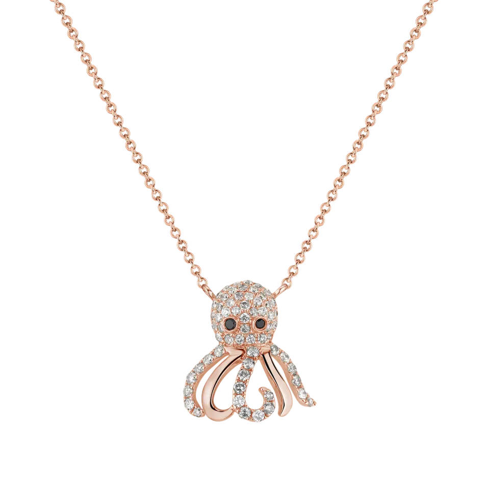 Náhrdelník s černými a bílými diamanty Mister Octopus
