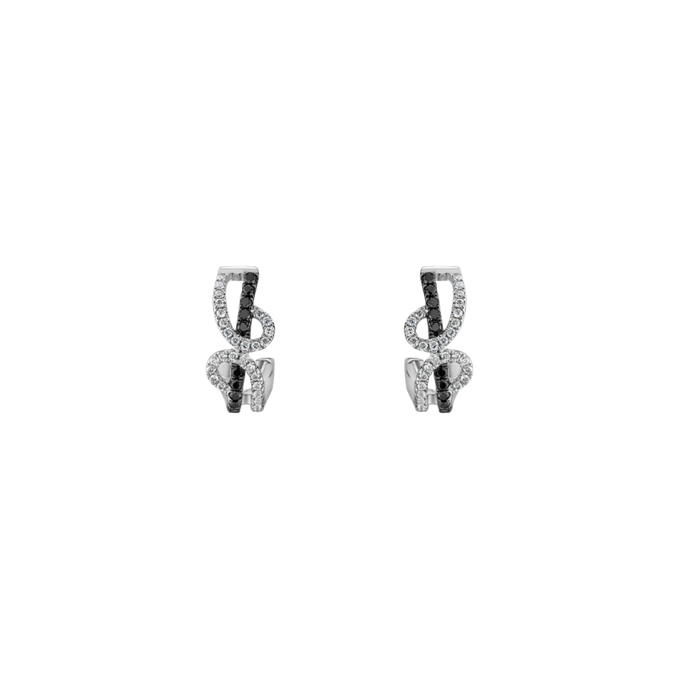 Náušnice s černými a bílými diamanty Norvin