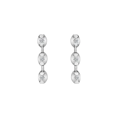 Náušnice s diamanty Hanging Marbles