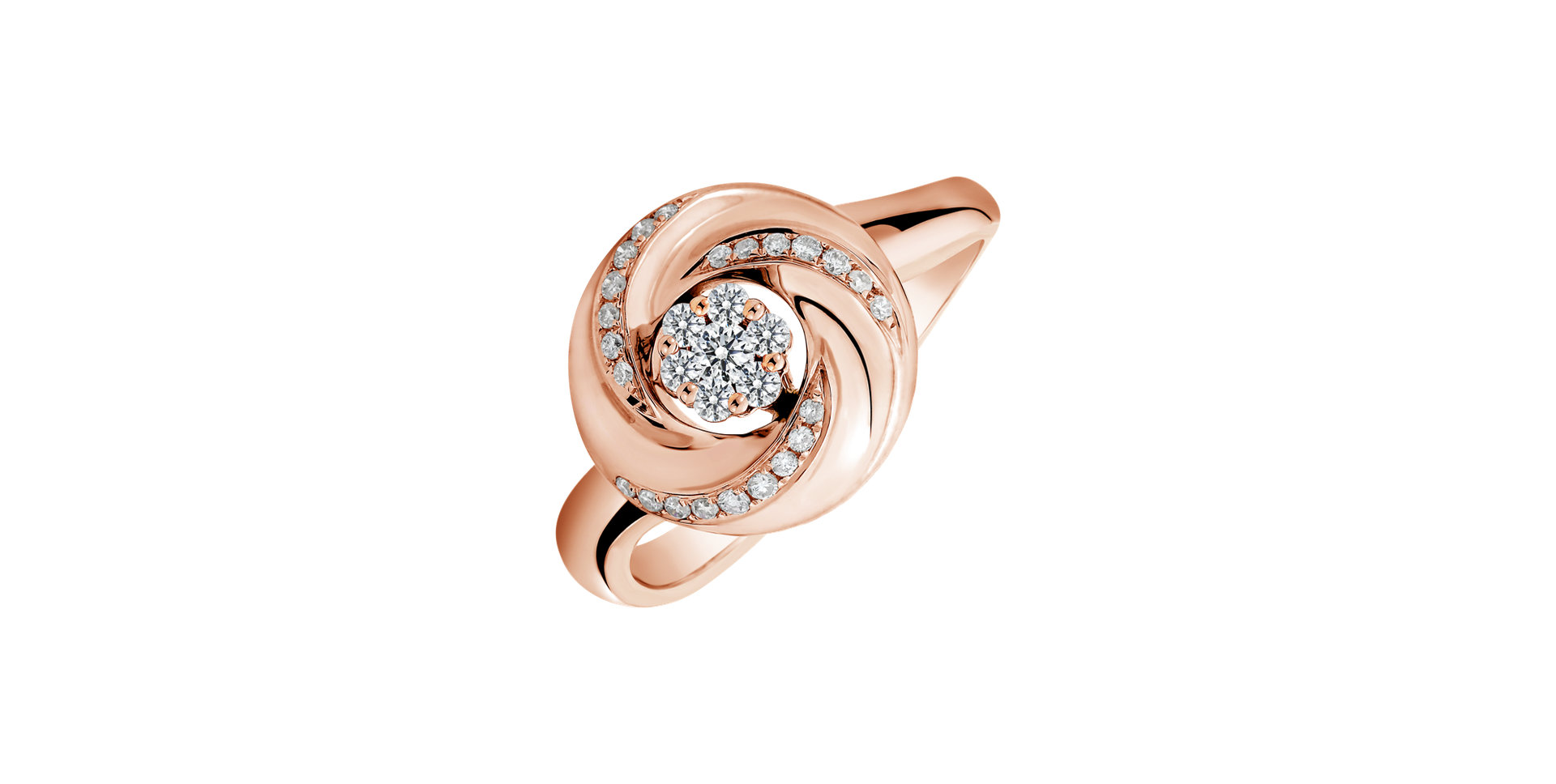 Prsten s diamanty Flower Swirl