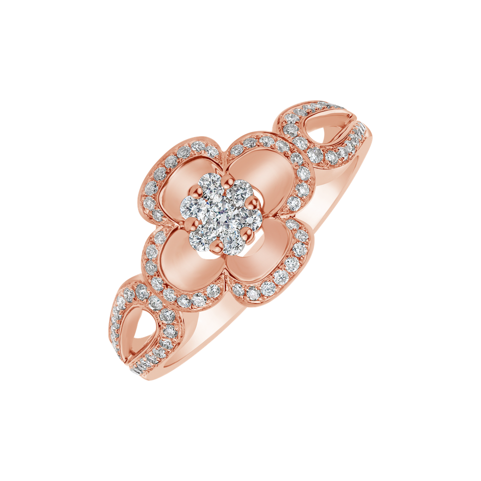 Prsten s diamanty Sunny Flower