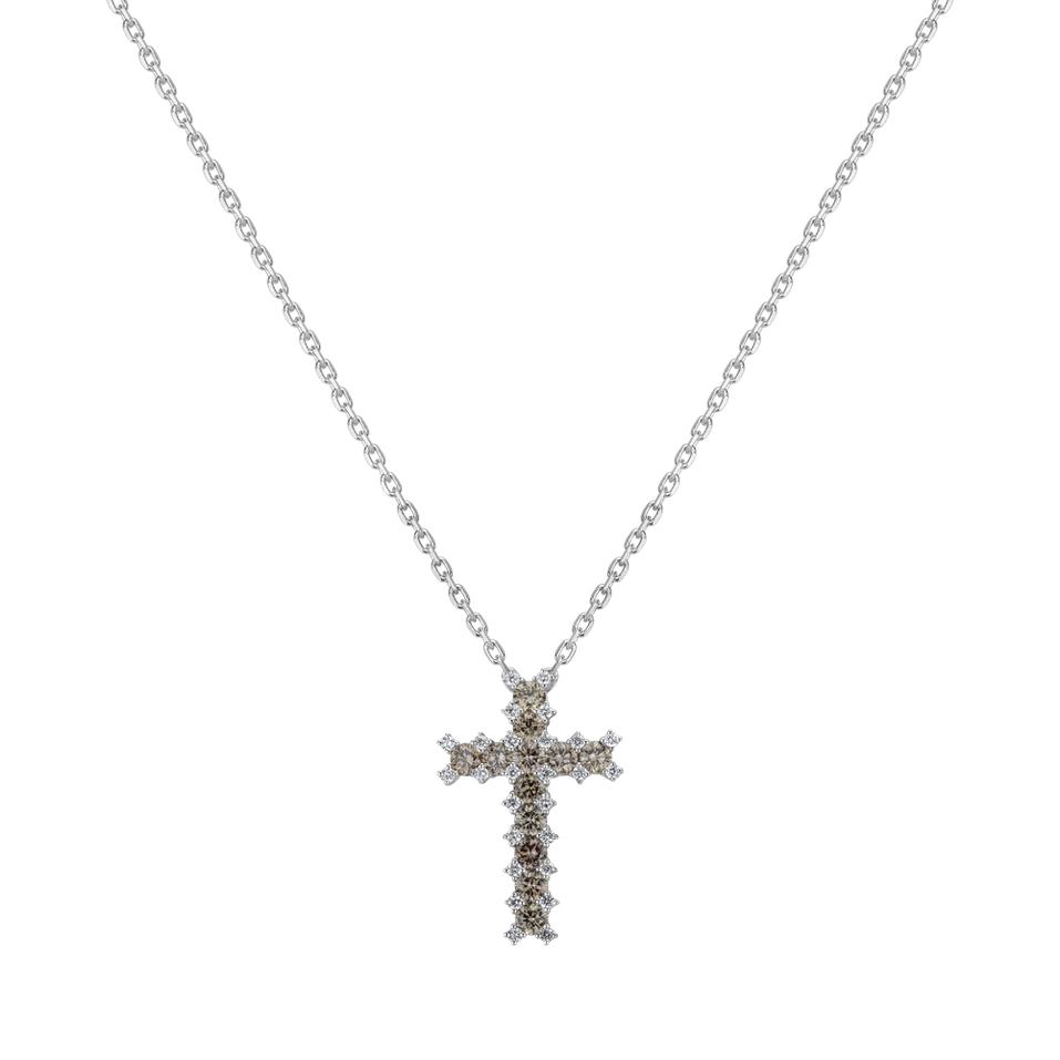Přívěs s bílými a hnědými diamanty My Icon
