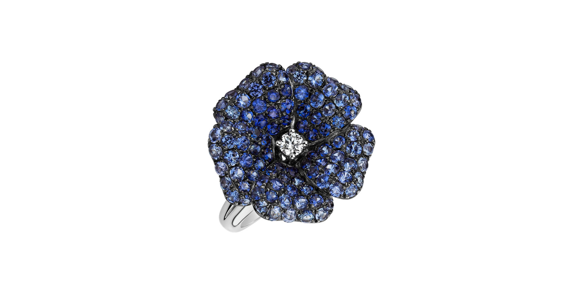 Prsten s diamanty a safíry Blue Jasmin