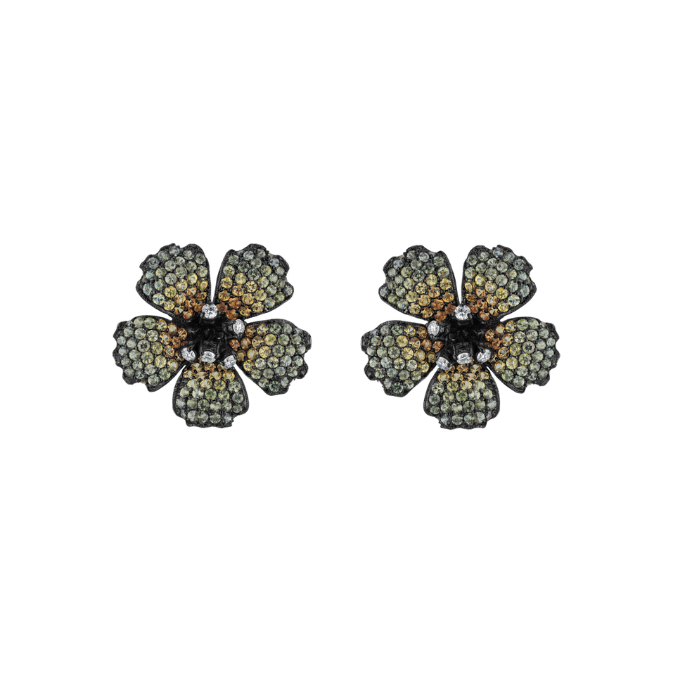 Náušnice s diamanty a safíry Flossie