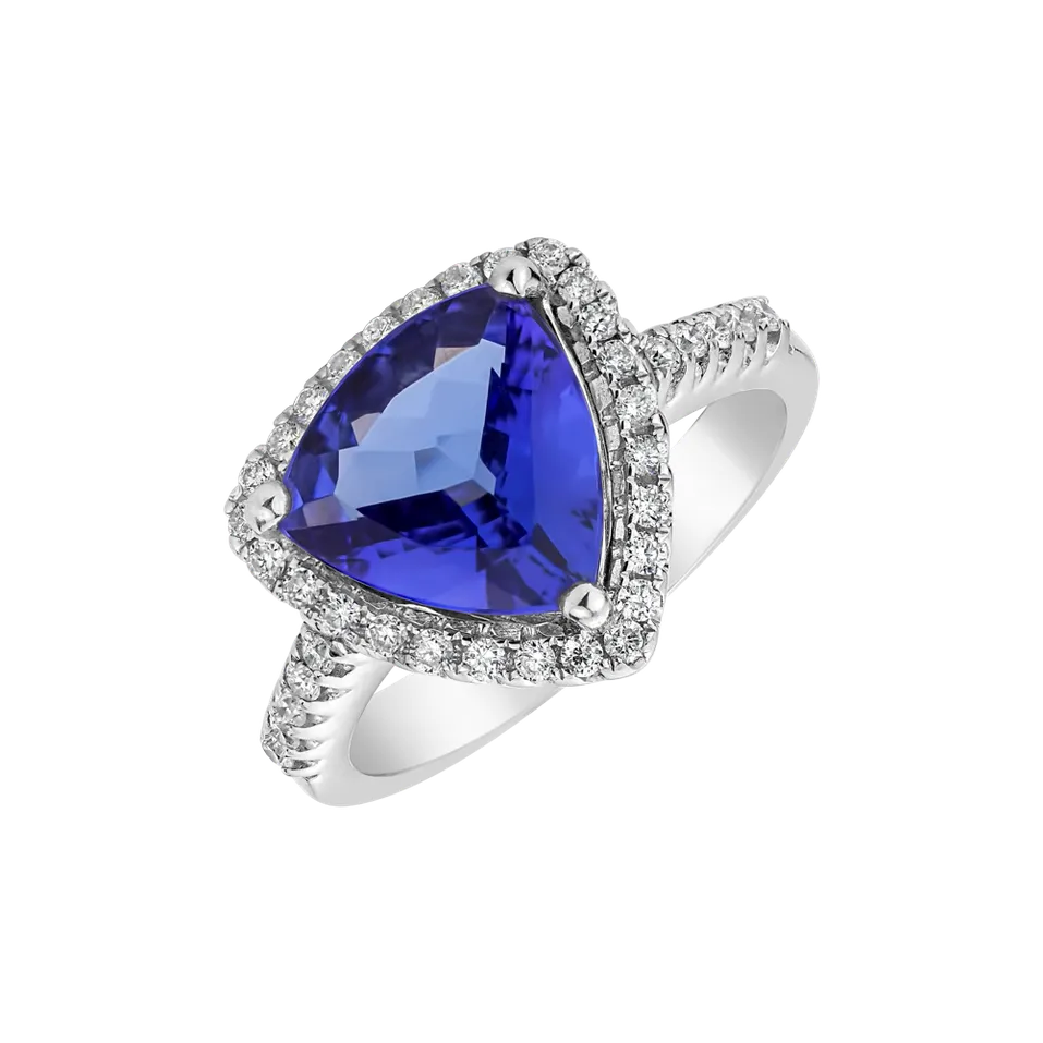 Prsten s tanzanitem a diamanty Posh Lady