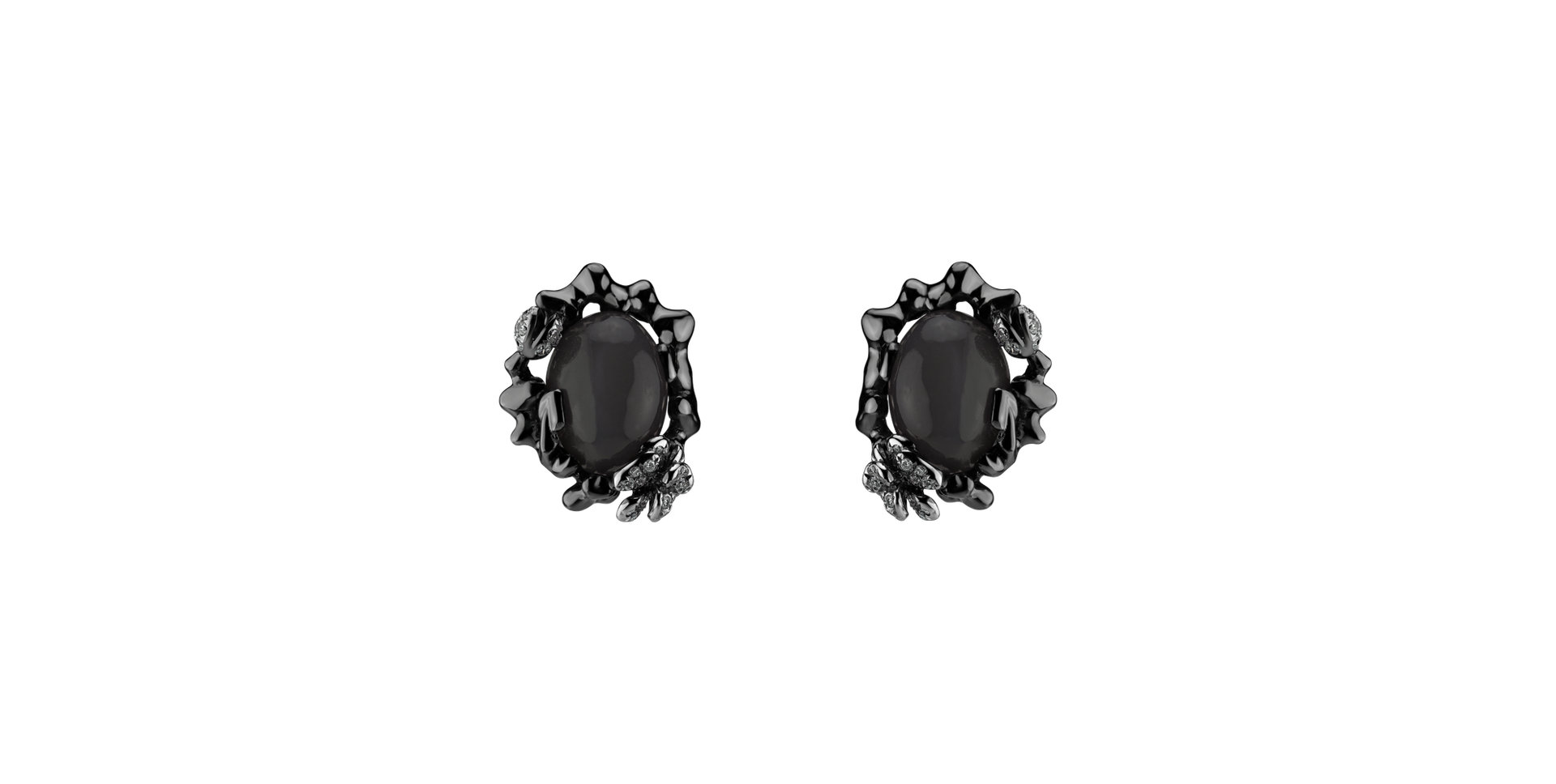 Náušnice s měsíčním kamenem a diamanty Woolley