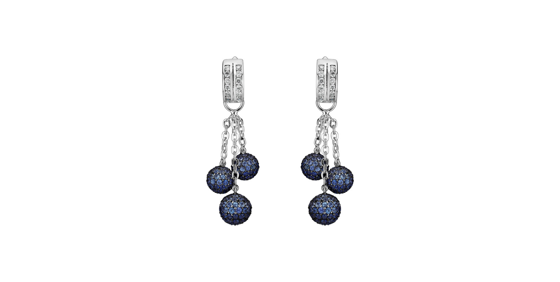 Náušnice s diamanty a safíry Daine