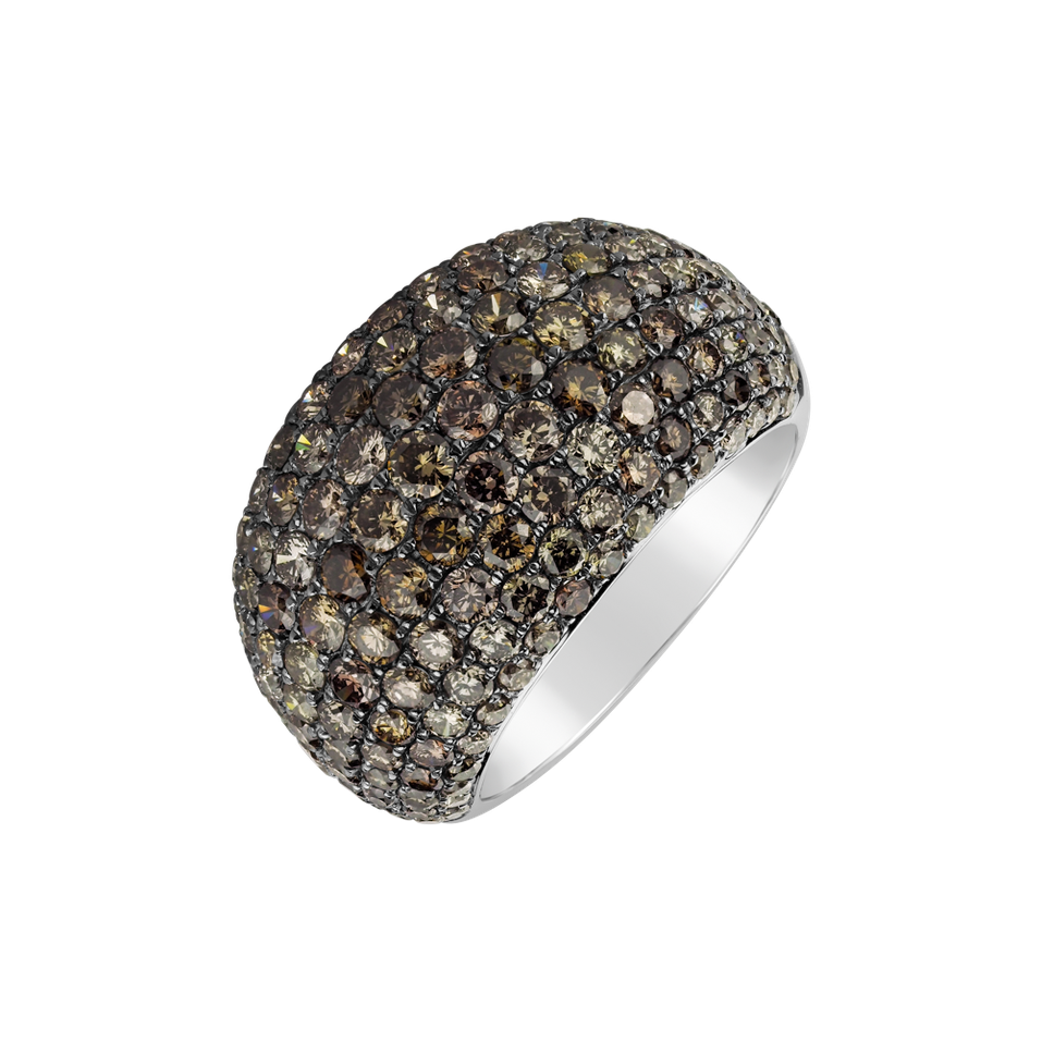 Prsten s hnědými diamanty Treasure of Galaxy