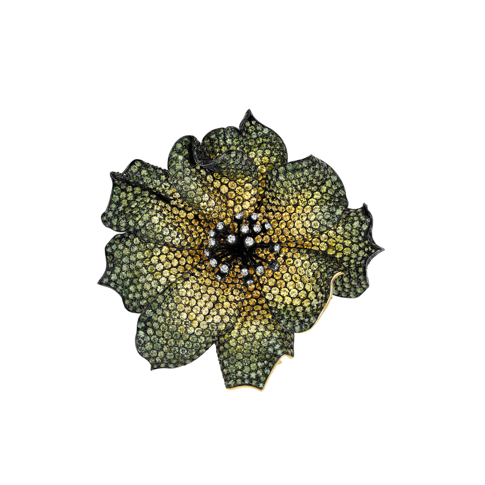 Brož s diamanty a safíry Evangelina