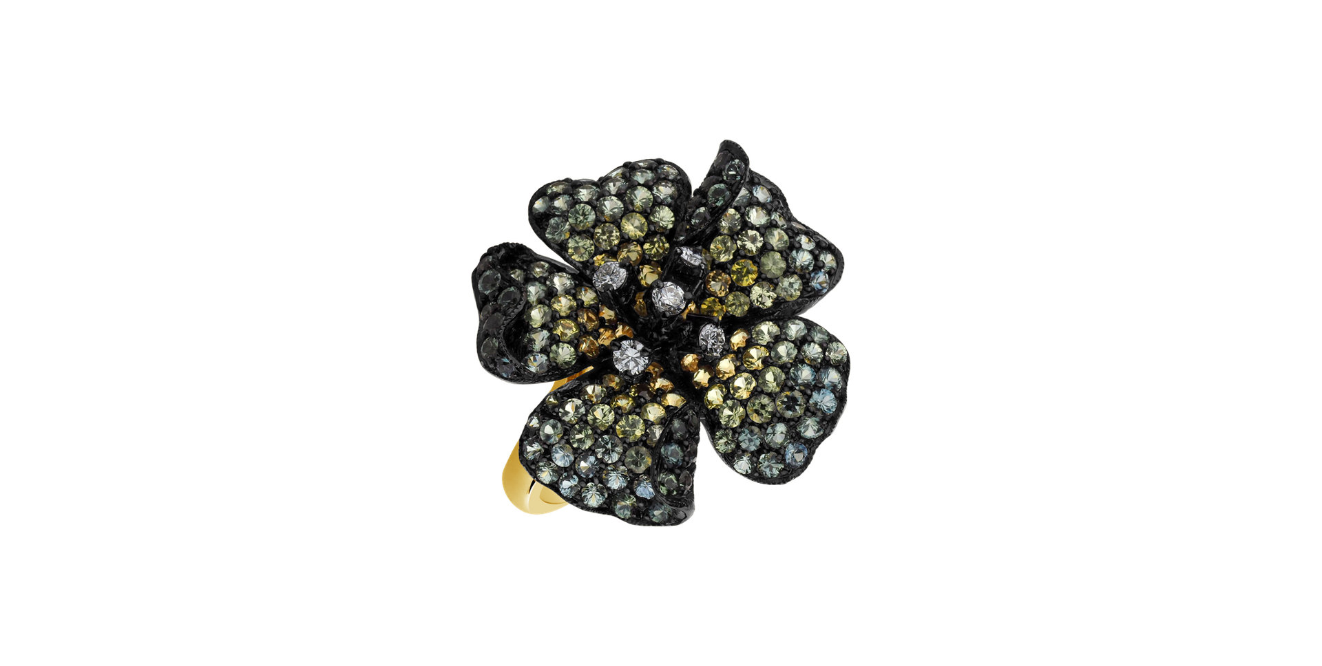 Prsten s diamanty a safíry Angele