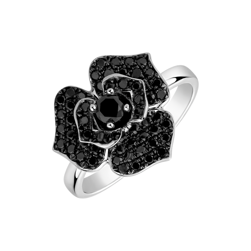 Prsten s černými diamanty Moonlight Orchid