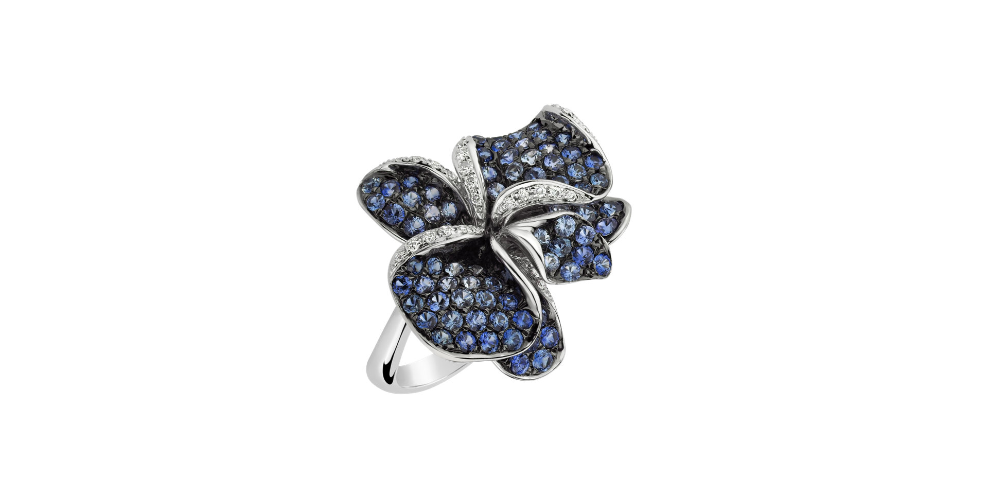 Prsten s diamanty a safíry Samantha