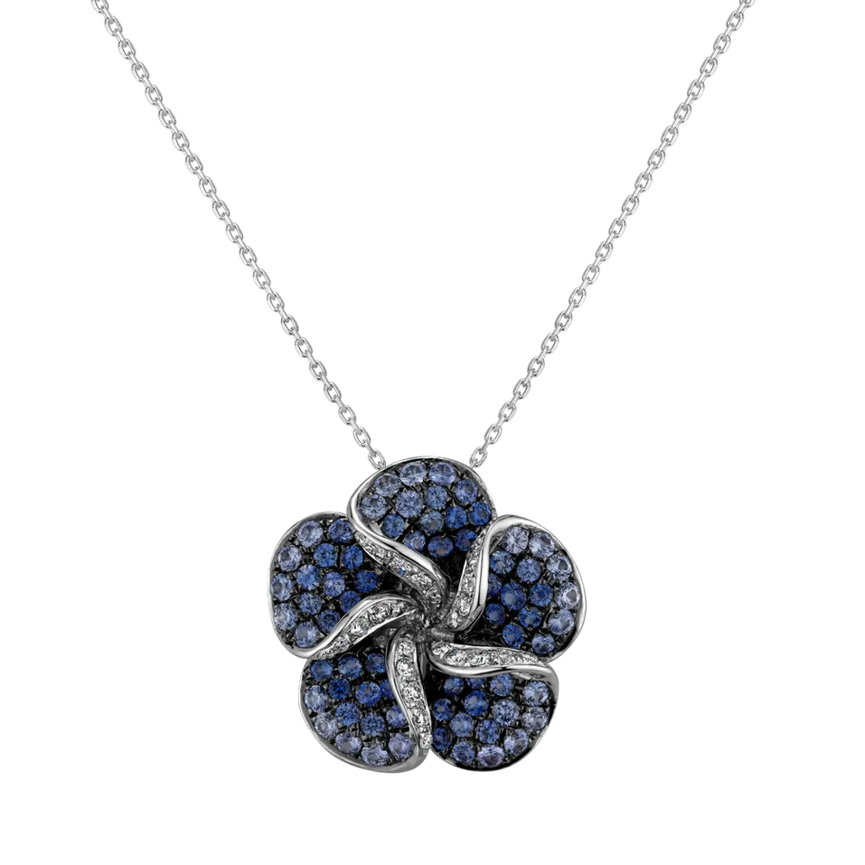Přívěs s diamanty a safíry Bellflower