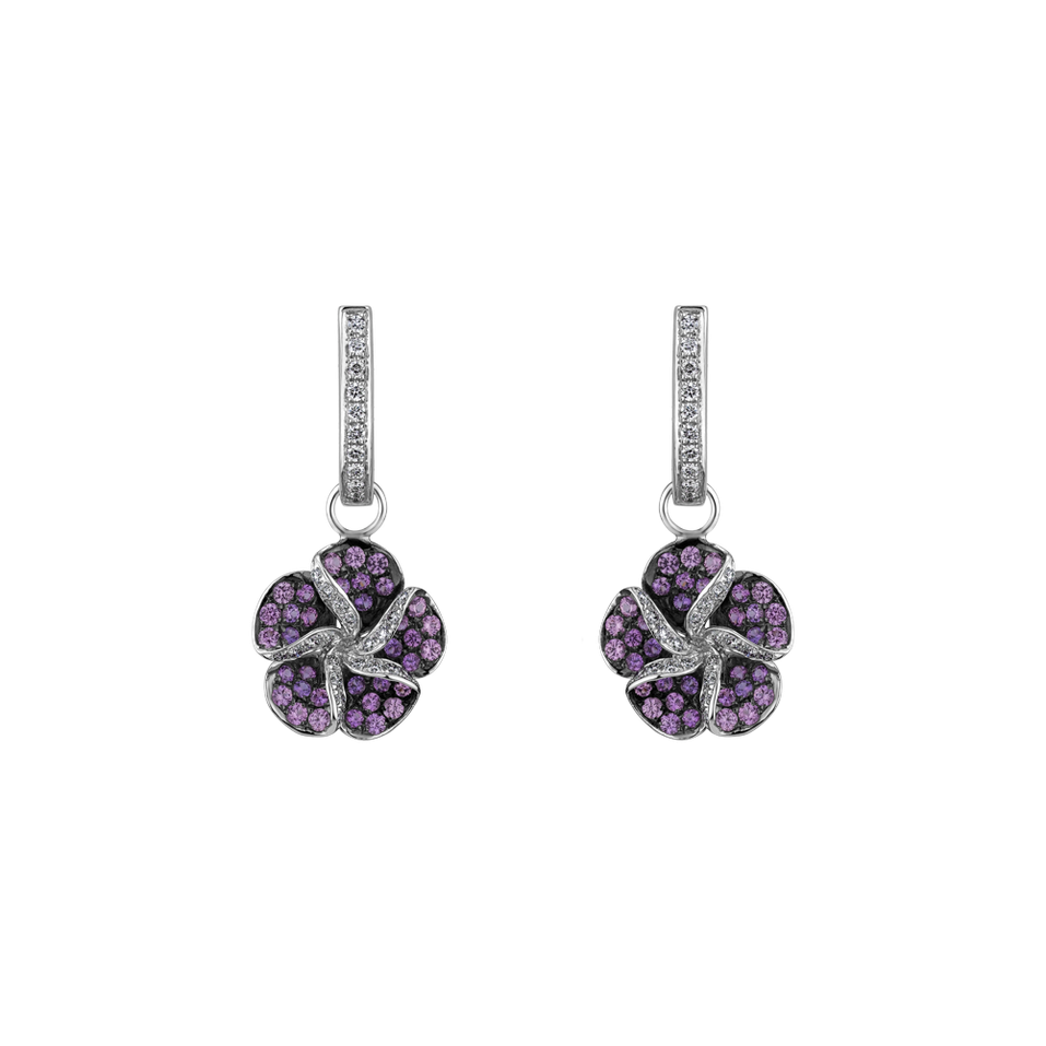 Náušnice s diamanty a safíry Carrousel