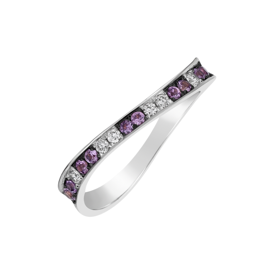 Prsten s diamanty a safíry Selma