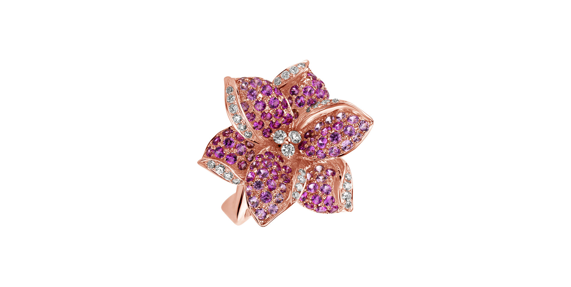 Prsten s diamanty a safíry Delicious Jasmine