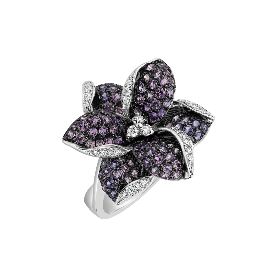 Prsten s diamanty a safíry Delicious Jasmine