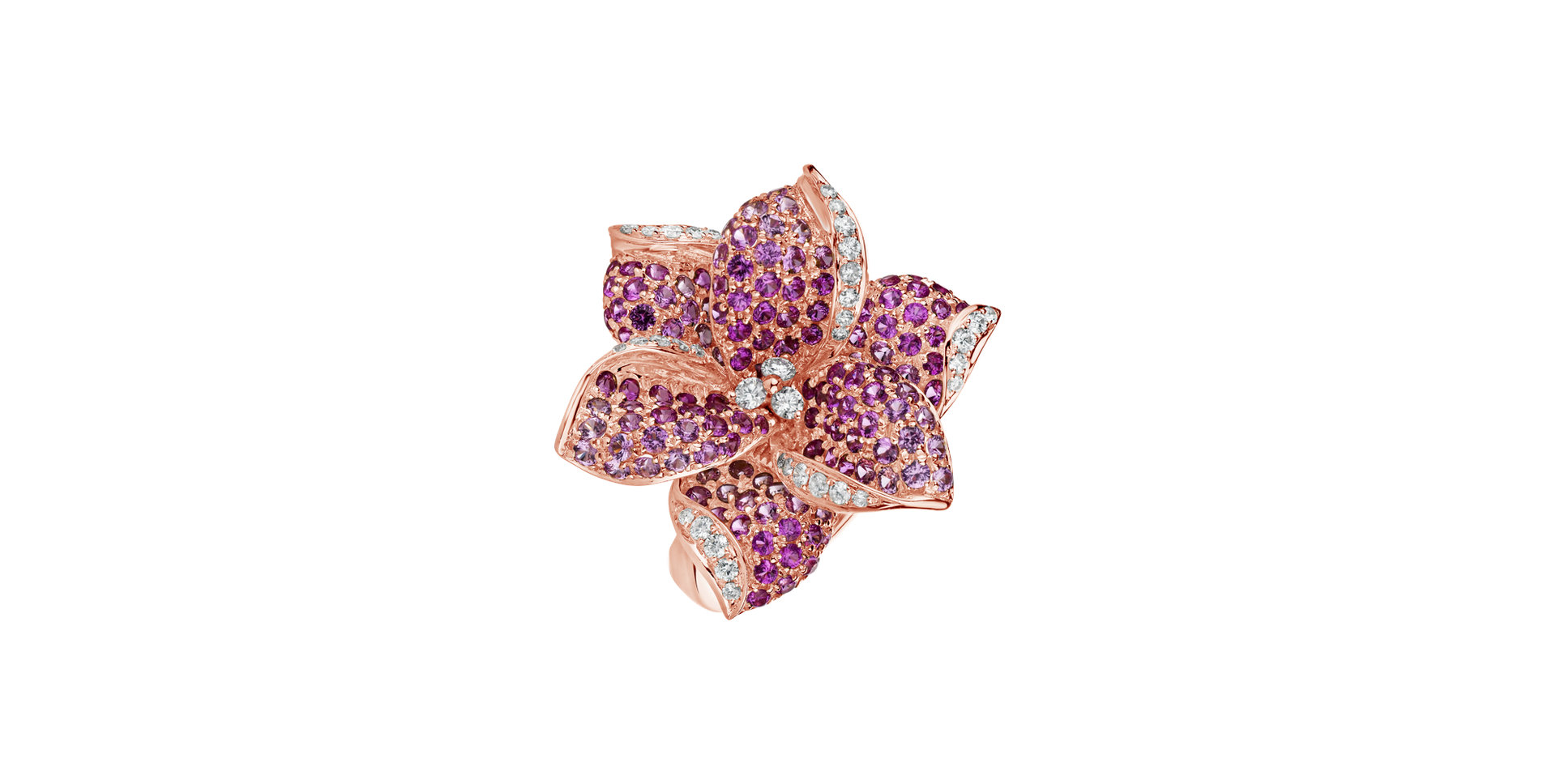 Prsten s diamanty a safíry Poetic Jasmine