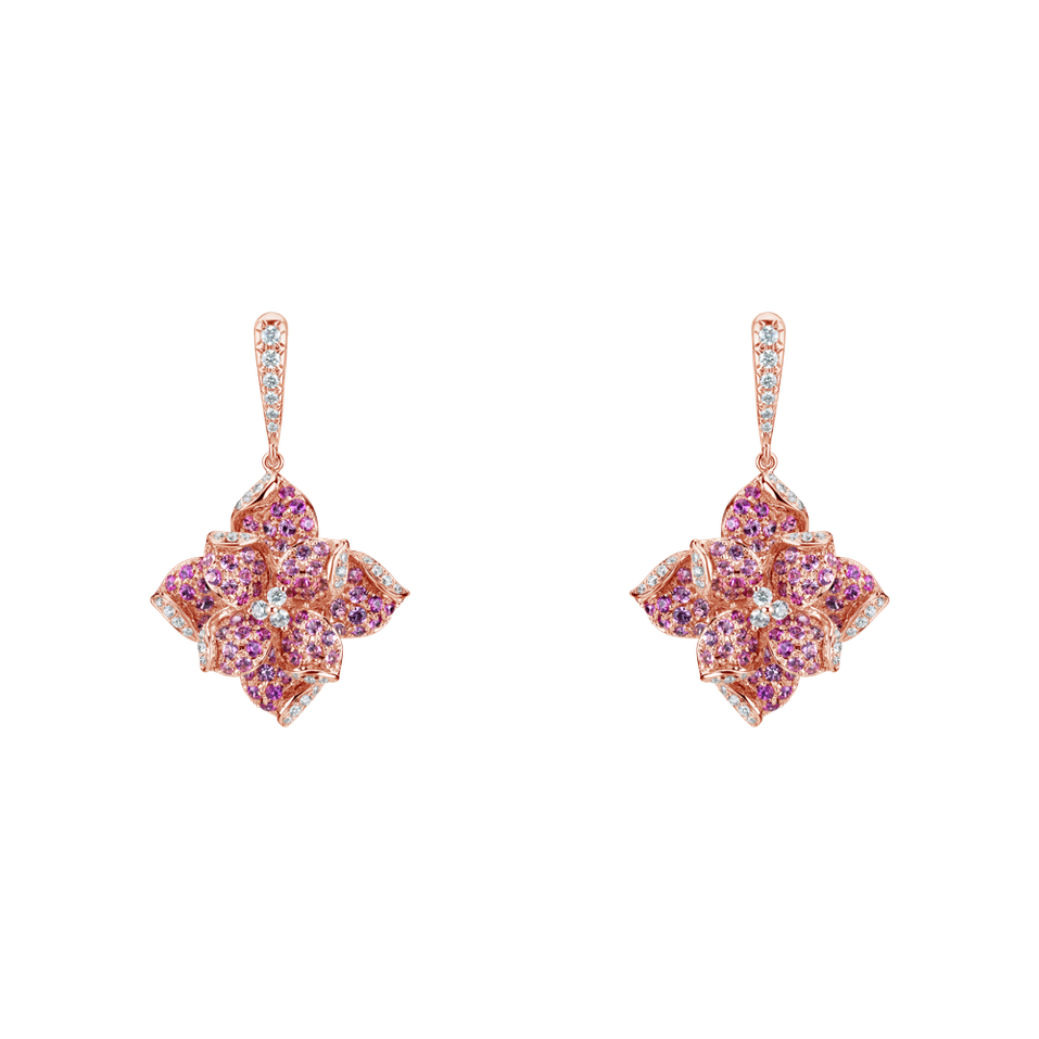 Náušnice se safíry a diamanty Malibu